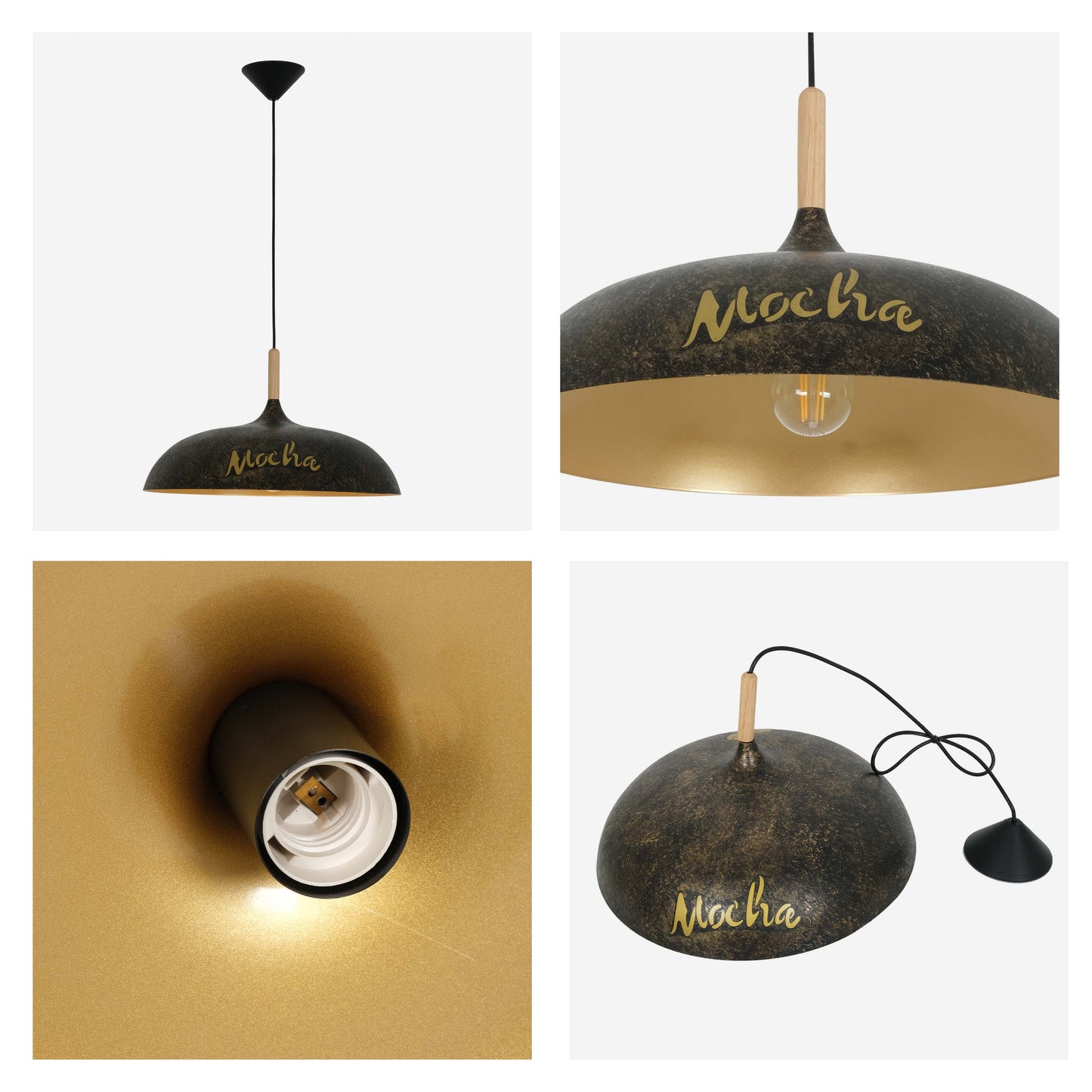 Подвесной Светильник 'Industrial Dome' (Черное Золото)