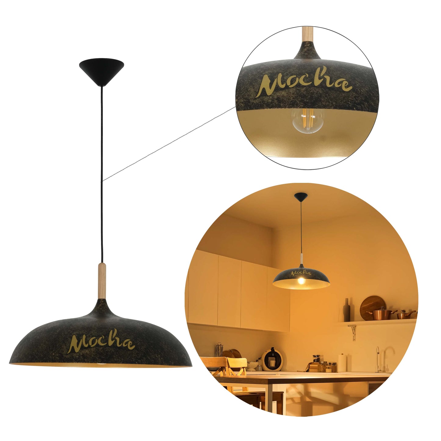 Подвесной Светильник 'Industrial Dome' (Черное Золото)