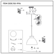 Подвесной светильник в форме гриба с деревянным акцентом HN8492M