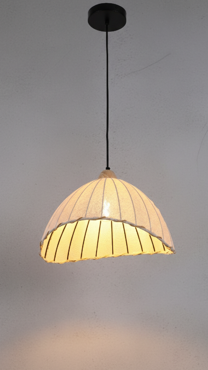 Подвесной светильник - Black Pendant Lamp Linen Shade D360 T0178B E27x1