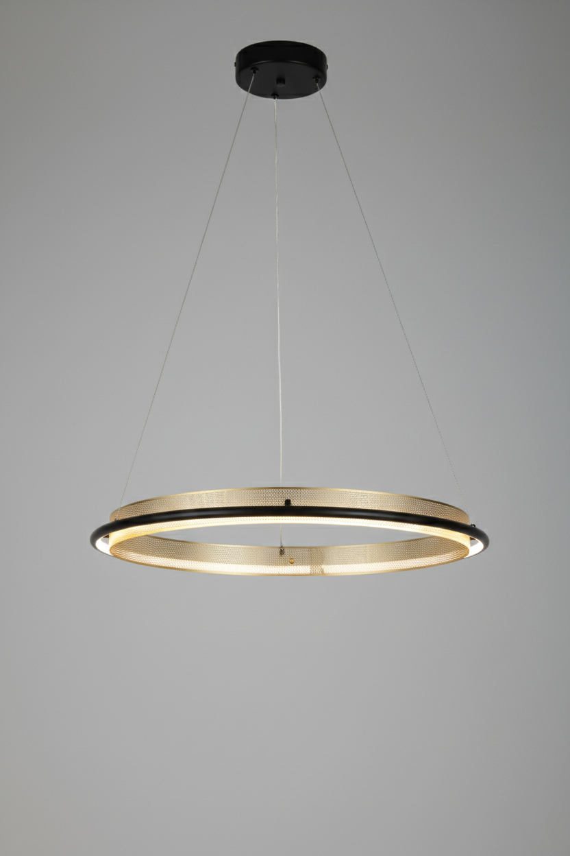 Подвесной светильник - LED Pendant Lamp Black+Gold H081 D600 22W 3000K