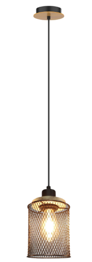 Светильник Pendant Lamp AB1233-MP E27x4  Black+Wood+Gold