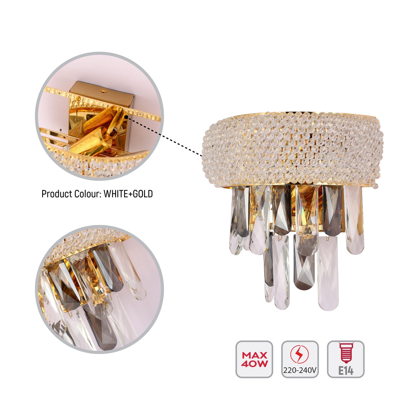 Настенное бюстгальтер SY6008 2xE14, цвет светлое золото (S-Gold)