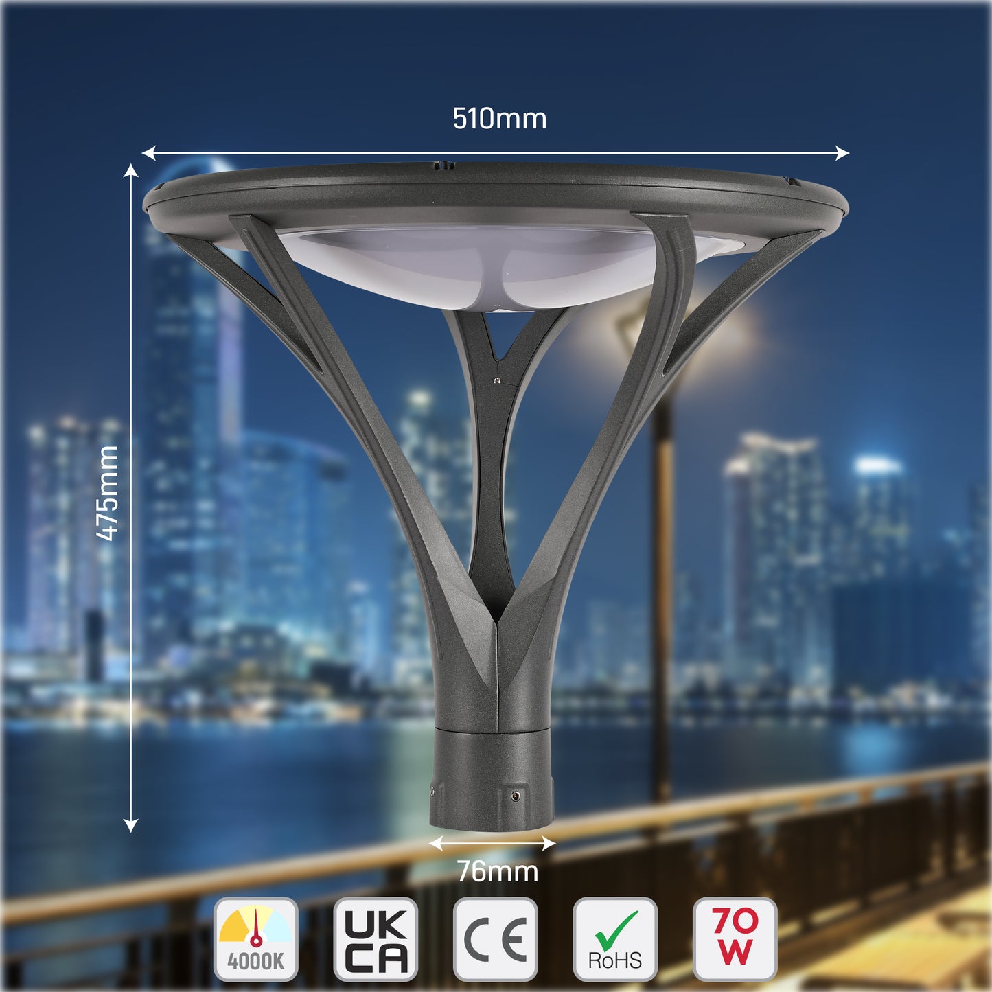 Парковый LED Светильник LOTUS (70W, 5000K)