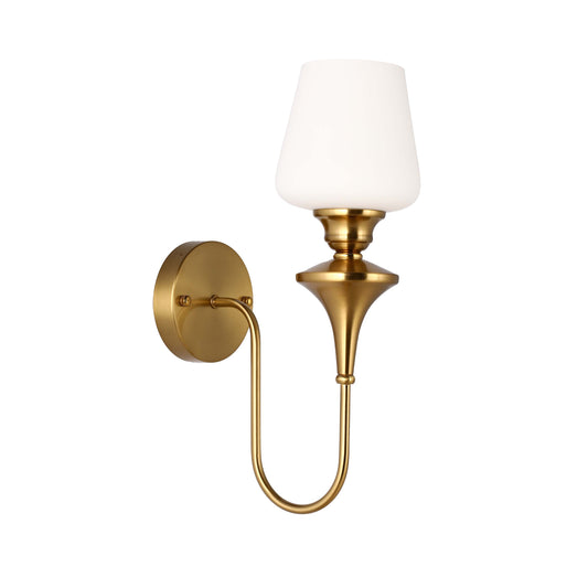 Элегантный настенный светильник 6331 — бронза и белое стекло, 1/2/3 рожка