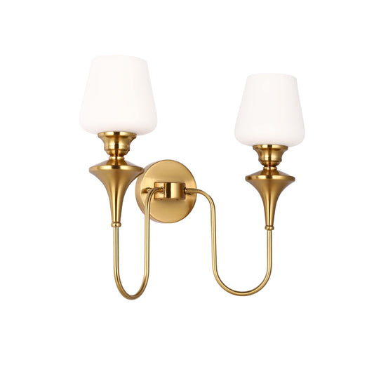 Элегантный настенный светильник 6331 — бронза и белое стекло, 1/2/3 рожка