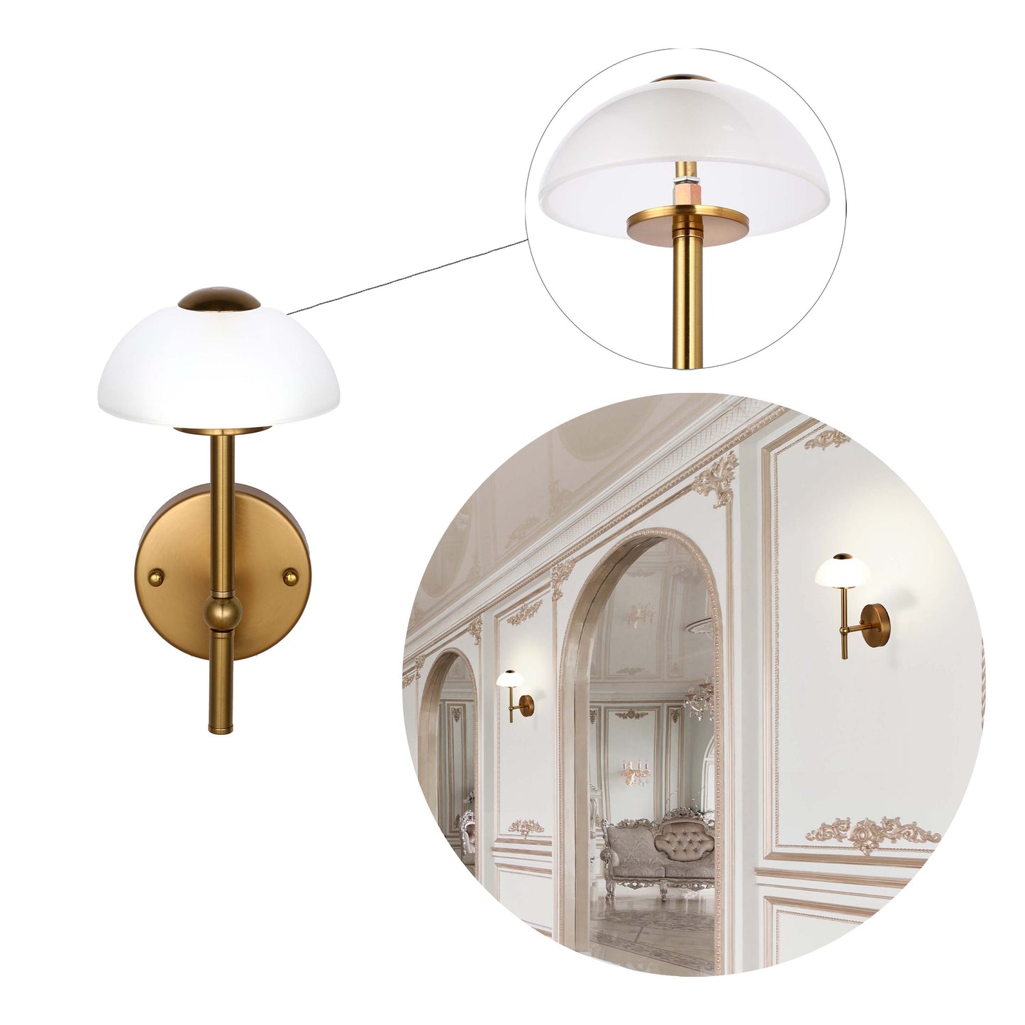 Бронзовый настенный LED-светильник 6565-B — дымчатое стекло, 5W, 3CCT