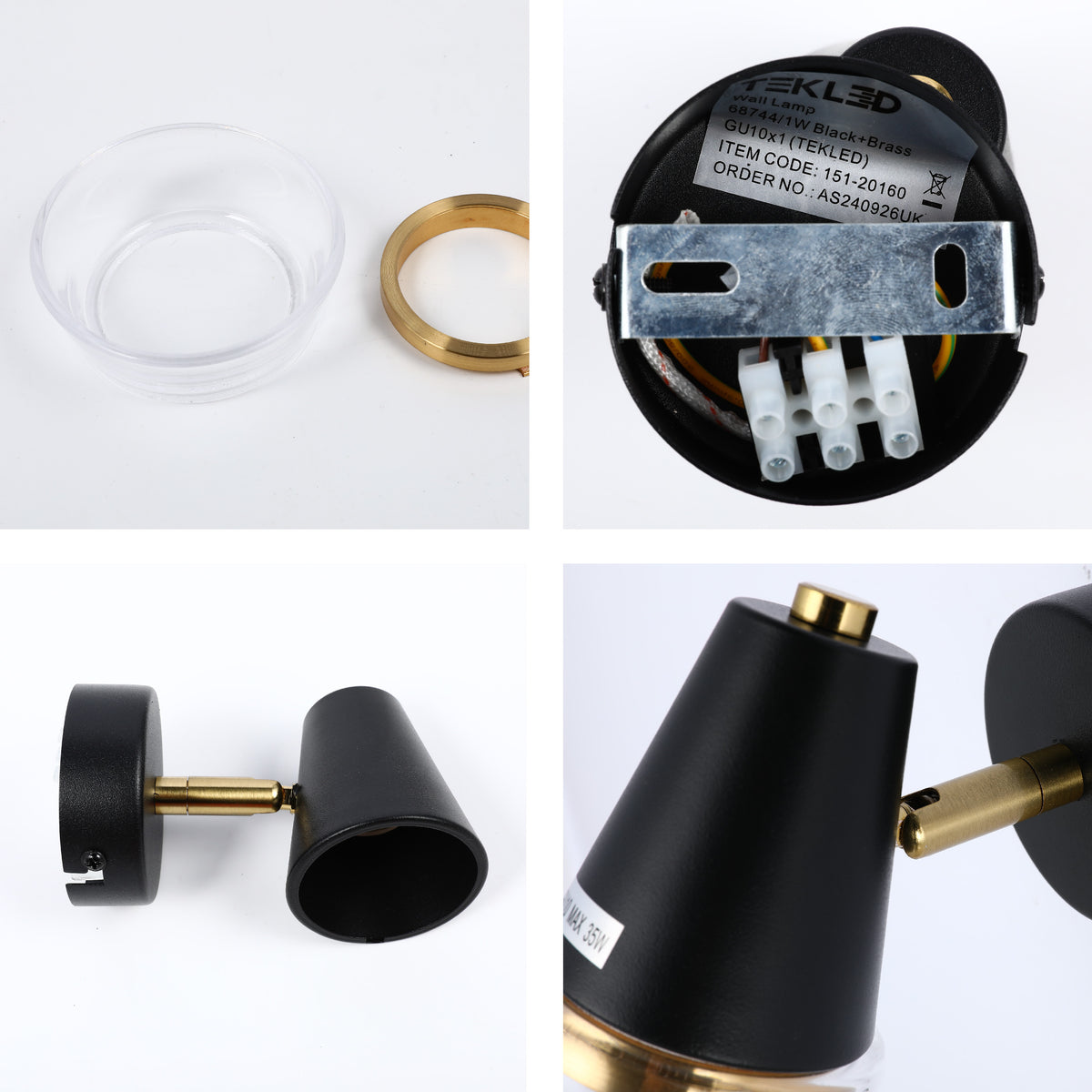 Бра 68744/1W Black+Brass GU10x1 (TEKLED)