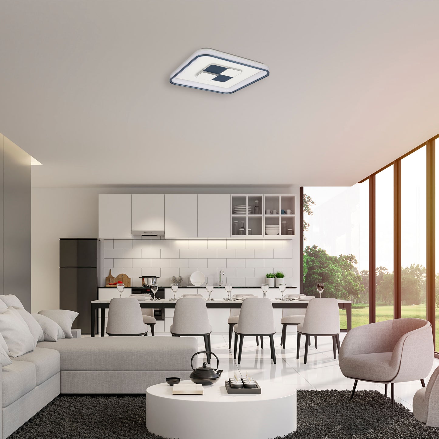 Светодиодный светильник LED 80W SQUARE/ROUND, белый, 3 цвета, диммируемый