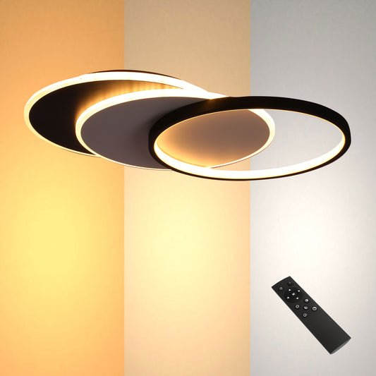 Современный потолочный светильник LED, белый корпус, диммируемый, с изменением цветовой температуры и дистанционным управлением