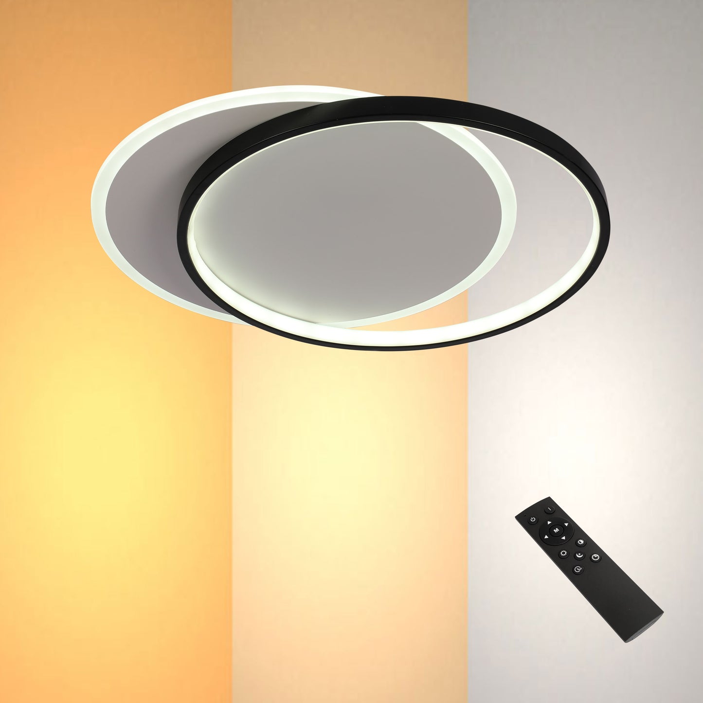Современный потолочный светильник LED, белый корпус, диммируемый, с изменением цветовой температуры и дистанционным управлением