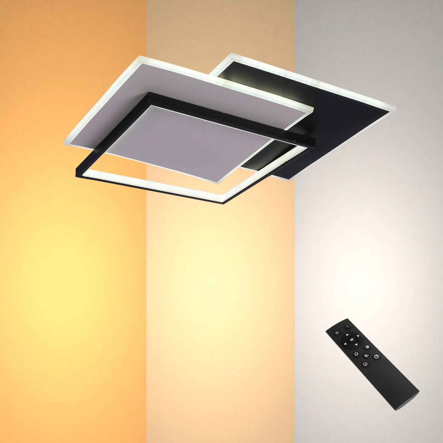 Современный потолочный светильник LED, белый корпус, диммируемый, с изменением цветовой температуры и дистанционным управлением