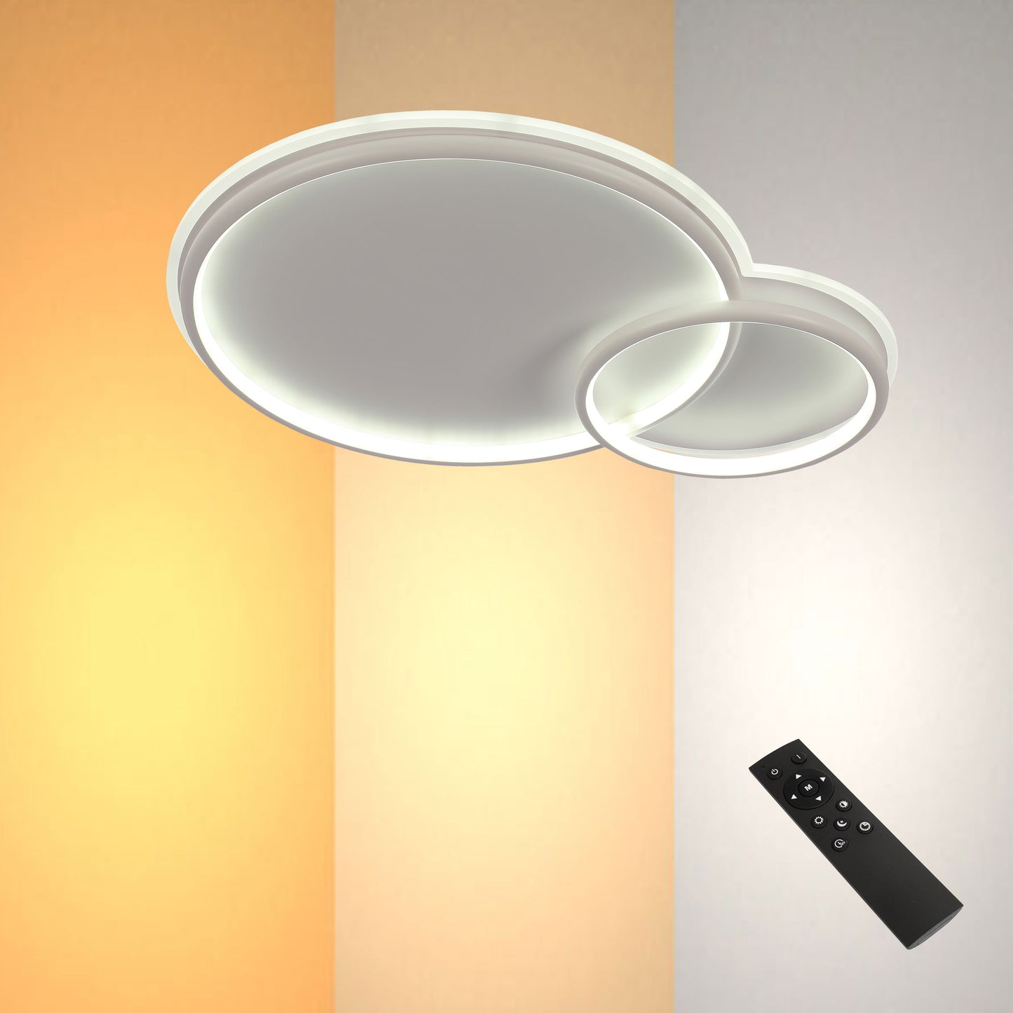 Современный потолочный светильник LED, белый корпус, диммируемый, с изменением цветовой температуры и дистанционным управлением