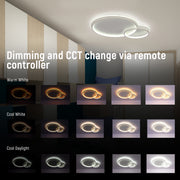 Современный потолочный светильник LED, белый корпус, диммируемый, с изменением цветовой температуры и дистанционным управлением
