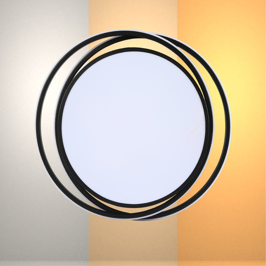 Современный потолочный LED-светильник 36W, двойной дизайн, чёрно-белый корпус, круглая/квадратная форма, 3 режима цвета (CCT)