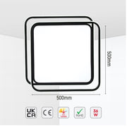 Современный потолочный LED-светильник 36W, двойной дизайн, чёрно-белый корпус, круглая/квадратная форма, 3 режима цвета (CCT)