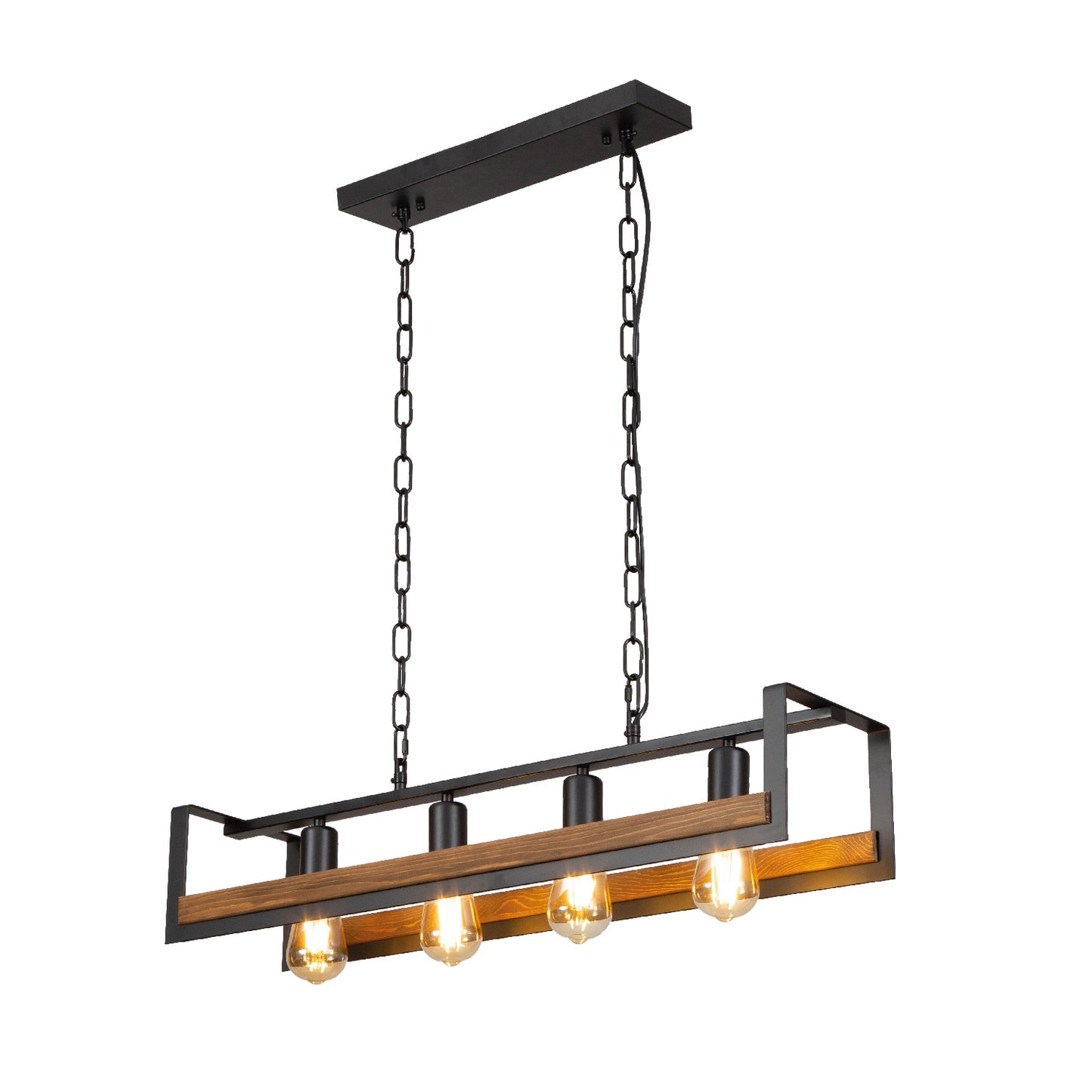 Чёрный металл светильник на потолок "Кубоидный остров" E27