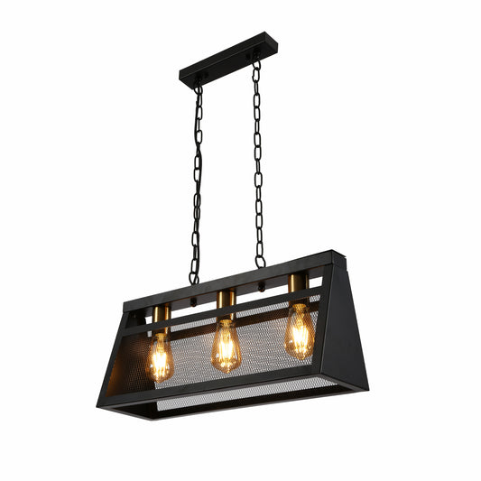 Люстра на потолок в стиле черного металла с 3-мя корпусами E27