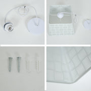 Современная подвесная люстра из белого или чёрного металла с золотыми акцентами, патрон E27, диаметр 300/350 мм, высота 1200 мм