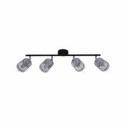 Chrome Honeycomb Black Body Semi Flush Ceiling Light 4Xe14's main image.