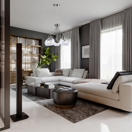 Подвесная люстра PAULA CHROME — элегантный блеск и утончённая геометрия