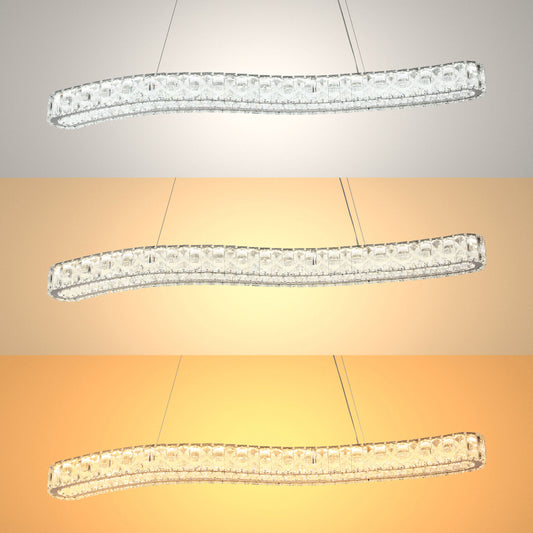 Serpentine Crystal Helix LED Pendant Chandelier 80W