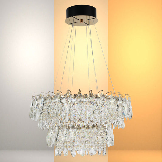 Подвесная люстра Crystal Gold Q8993 — двойное сияние огненности