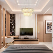 Подвесная люстра Crystal Gold Q8993 — двойное сияние элегантности