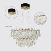 Подвесная люстра Crystal Gold Q8993 — двойное сияние элегантности