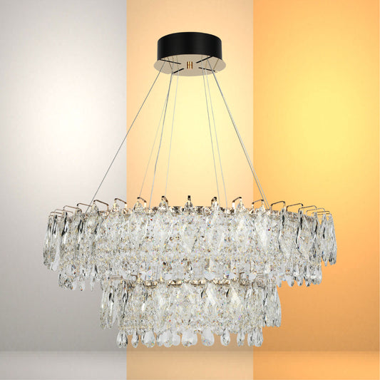 Подвесная люстра Crystal Gold Q8993 — двойное сияние огненности