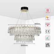 Подвесная люстра Crystal Gold Q8993 — двойное сияние элегантности