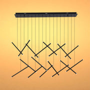 Заманауи «Gold Crisscross» көпшамды люстрасы