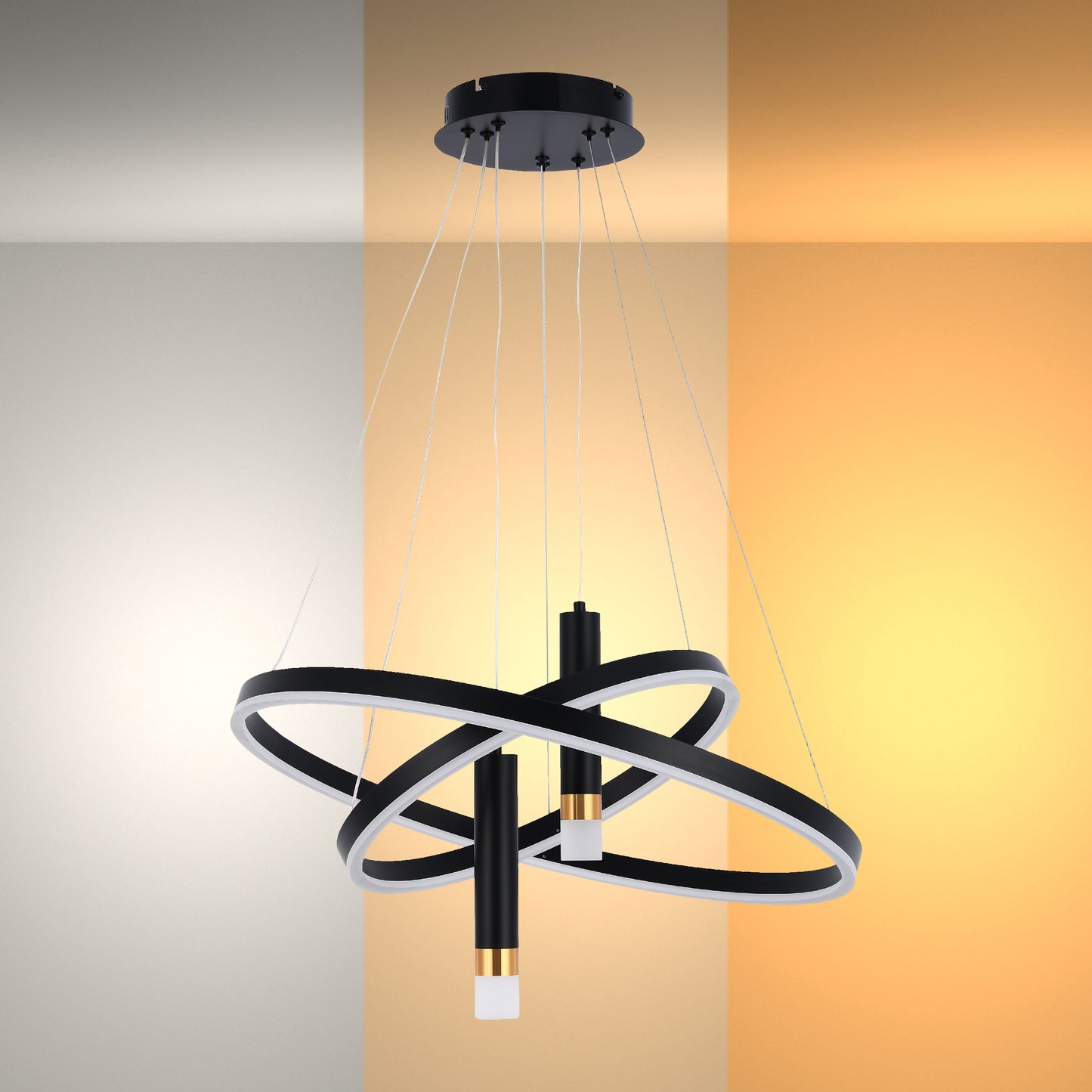 Современная подвесная люстра BS0754 — чёрный, 40W, 3CCT