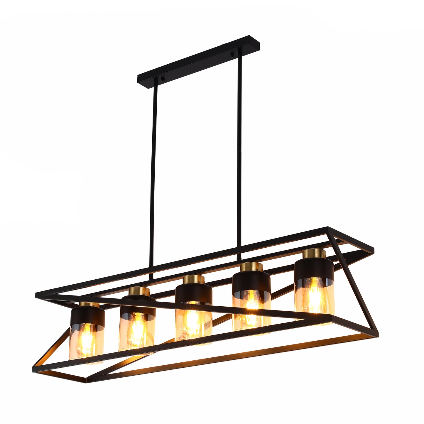 Geometric Black and Gold 3-Light/5-Light Pendant Ceiling Light