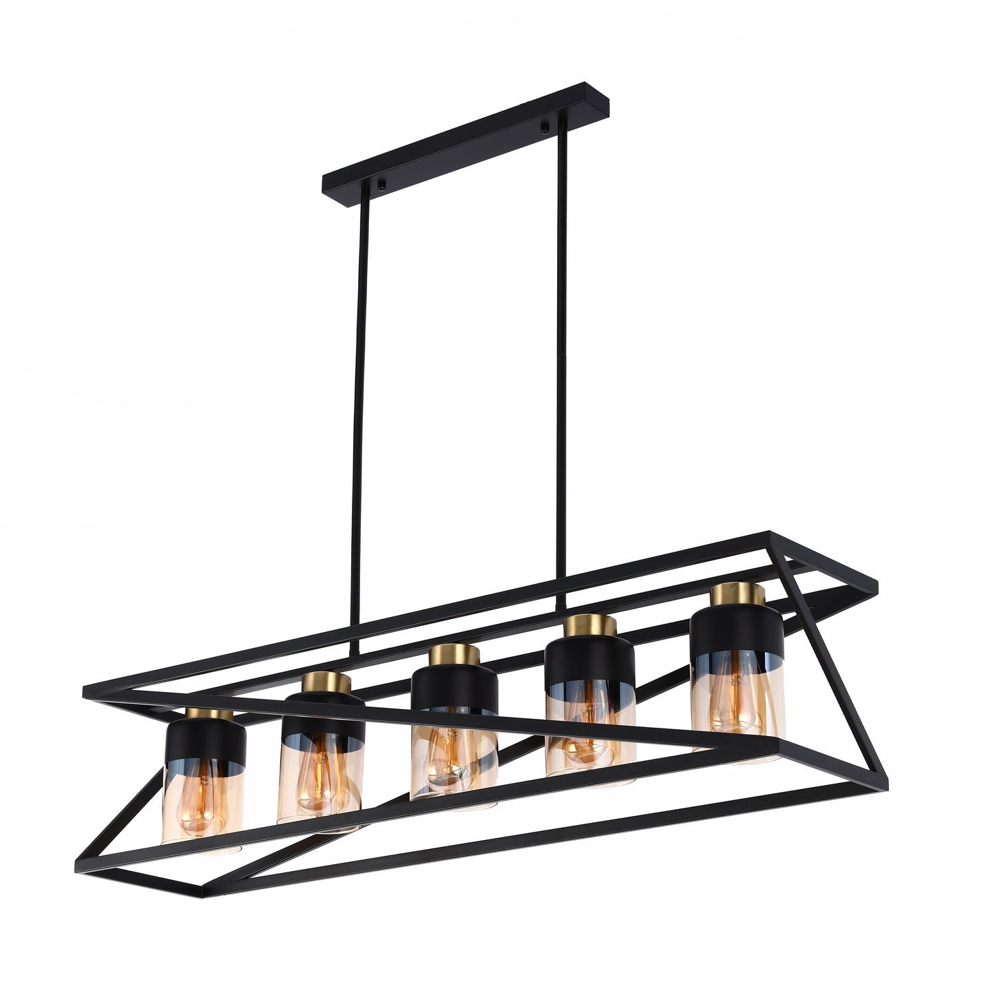 Geometric Black and Gold 3-Light/5-Light Pendant Ceiling Light