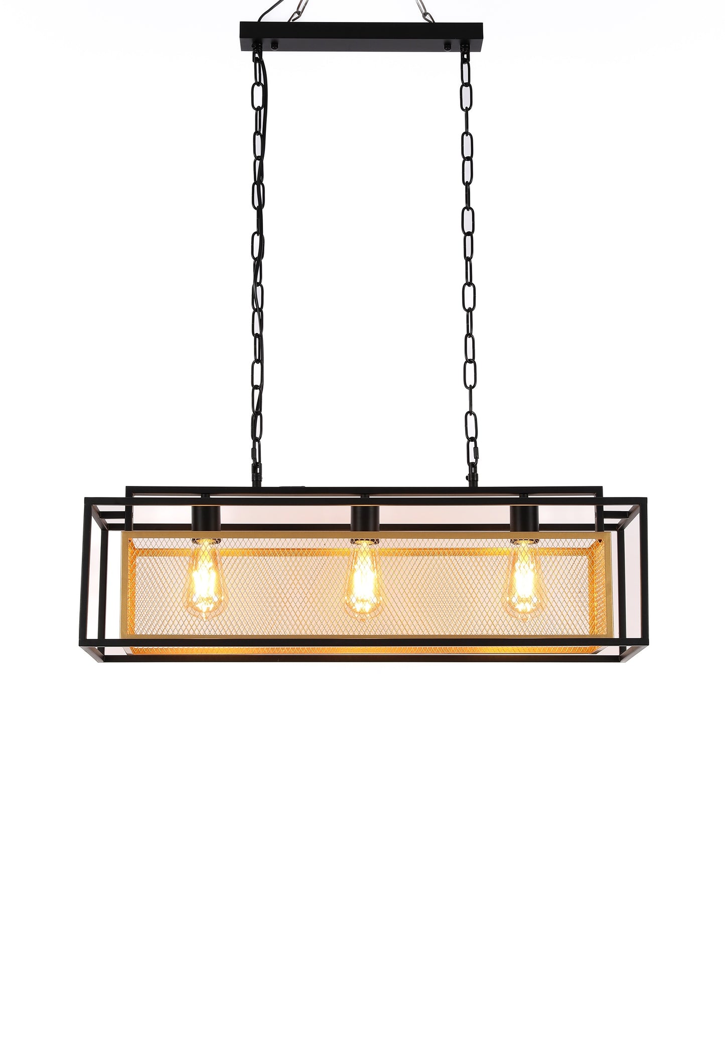 Подвесной светильник - Pendant Light SY3948-3 3xE27 BK+GD L750xW220xH900MM