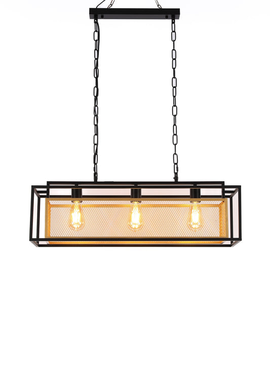Подвесной светильник - Pendant Light SY3948-3 3xE27 BK+GD L750xW220xH900MM