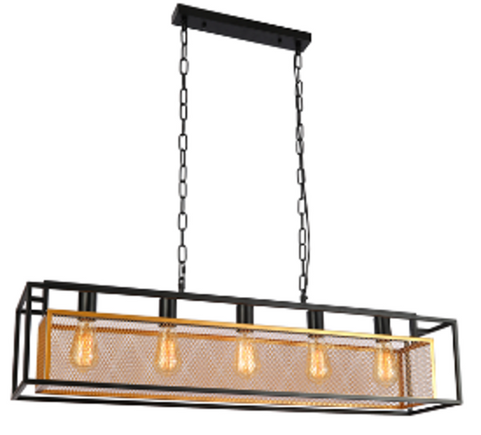 Подвесной светильник - Pendant Light SY3948-3 3xE27 BK+GD L750xW220xH900MM