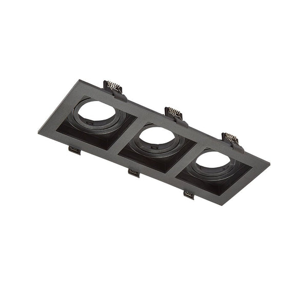 Main image of Polycarbonate Grill Tilt Recessed Downlight GU10 Black 3 Lamp 164-03019