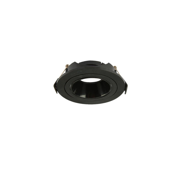 Main image of Round Polycarbonate Tilt Recessed Downlight GU10 Black  164-03029