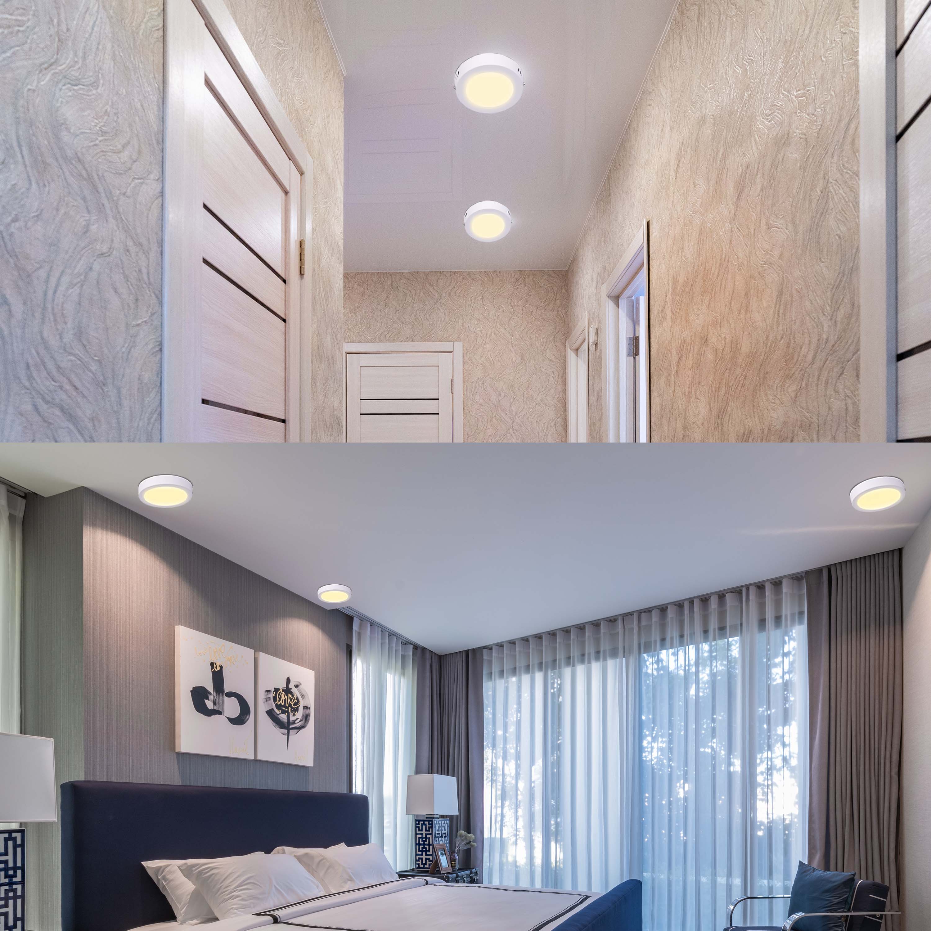 Современный светильник LED-панель круглая — 6W / 12W / 18W, S/U, 4000K / 6000K