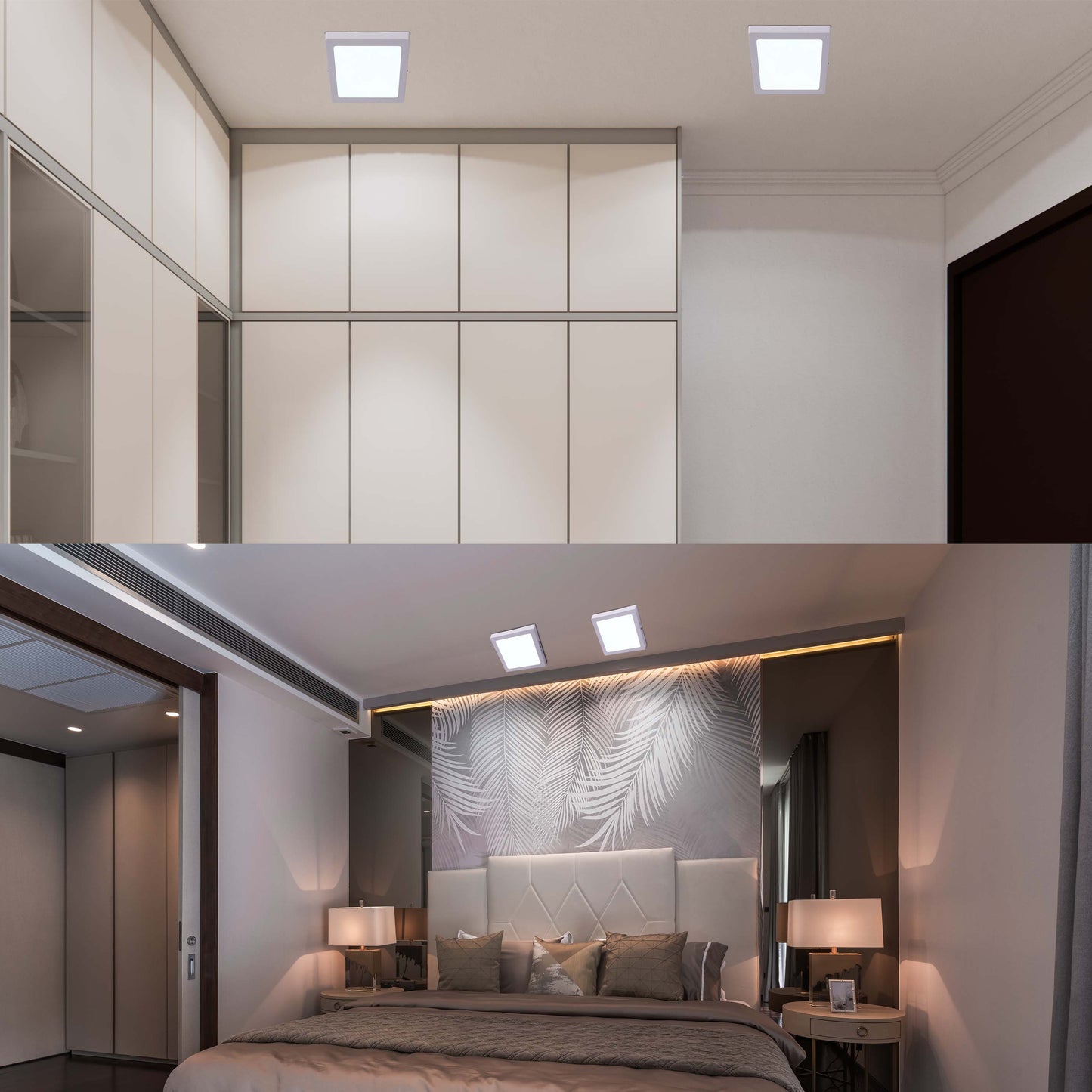 Современный светильник LED-панель квадратная — 6Вт / 18Вт / 24Вт, S/U, 4000К / 6000К