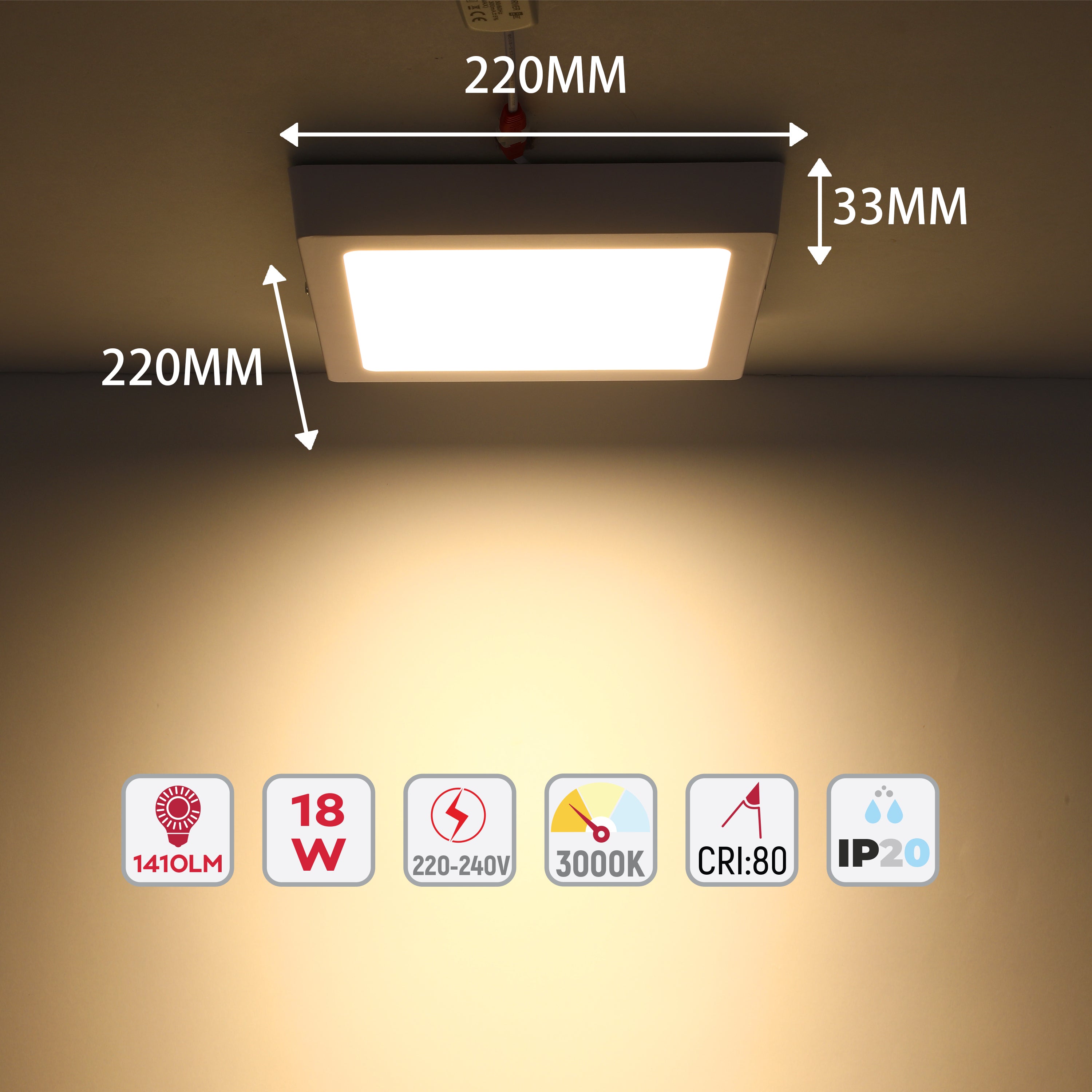 Современный светильник LED-панель квадратная — 6W / 18W / 24W, S/U, 4000K / 6000K