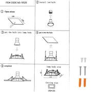 Современный встраиваемый светильник Downlight LED RS-2112C-1 — GU10, MAX 35W, Cut-Out 100x100 мм,