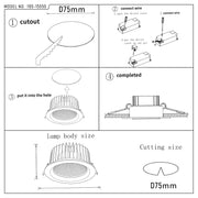 Современный встраиваемый светильник Downlight LED — белый, 50W, 6000K