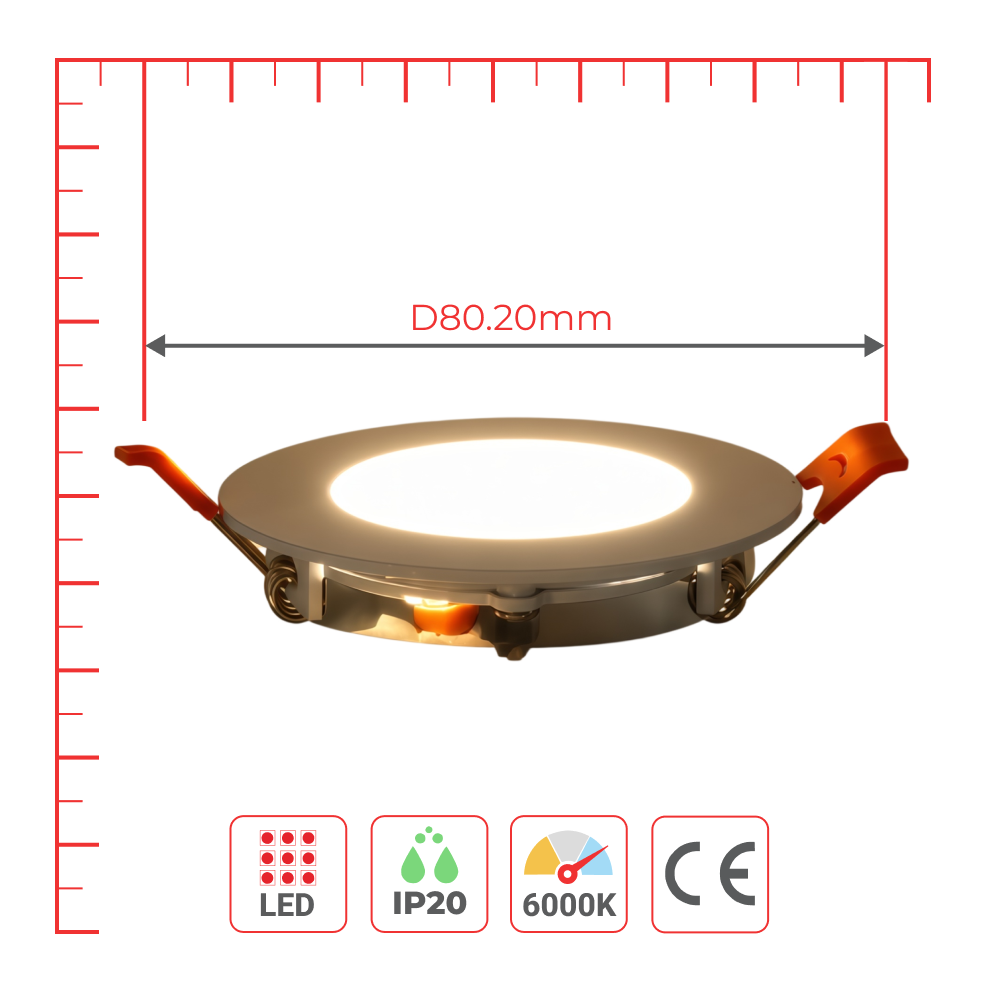 Sv-k LED SLIM ROUND PANEL 3W 6000K (HAIGER)100sh