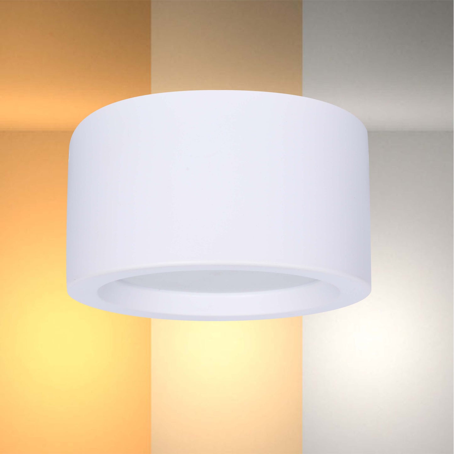 Современный светильник&nbsp; MIRA, накладной LED Downlight, 10W / 20W / 30W, 3CCT (4000K / 6000K), белый / чёрный, металлический корпус