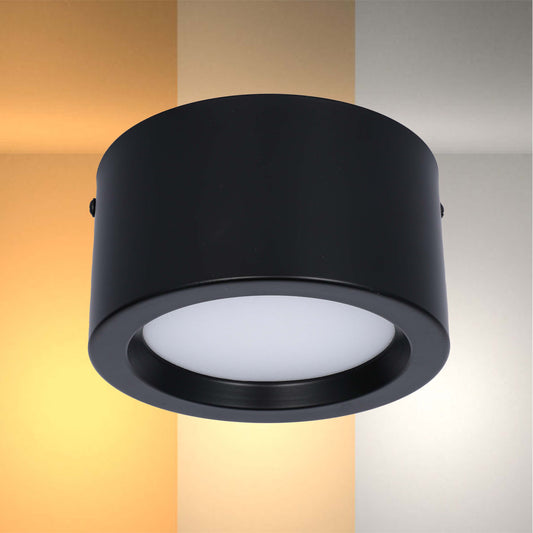 Современный светильник&nbsp; MIRA, накладной LED Downlight, 10W / 20W / 30W, 3CCT (4000K / 6000K), белый / чёрный, металлический корпус