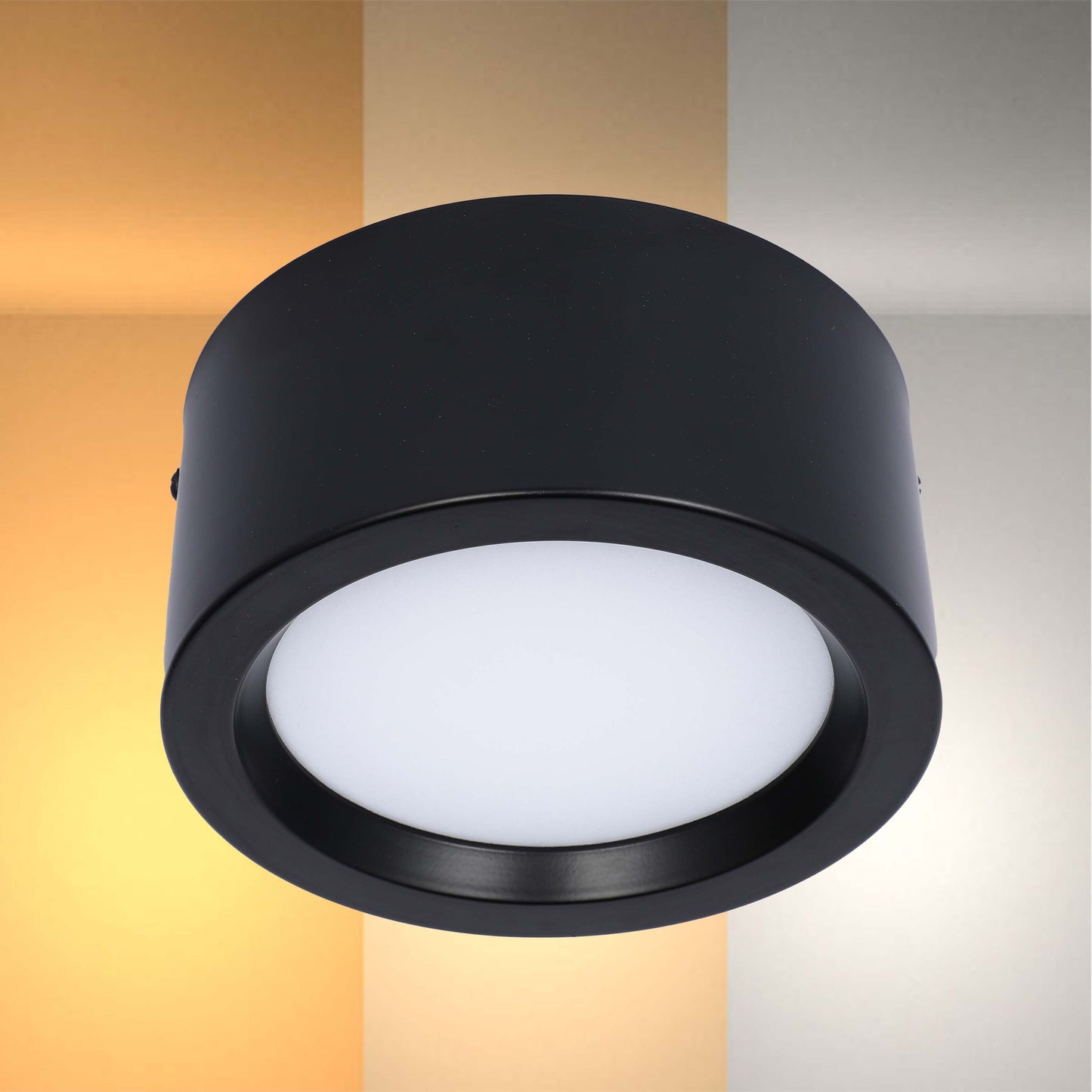 Современный светильник&nbsp; MIRA, накладной LED Downlight, 10W / 20W / 30W, 3CCT (4000K / 6000K), белый / чёрный, металлический корпус