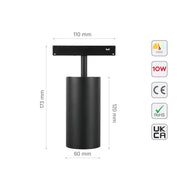 Светильник LED Magnetic ROLL-01 10W 48V 4000K ЧЕРНЫЙ ТРЕК (TEKLED)